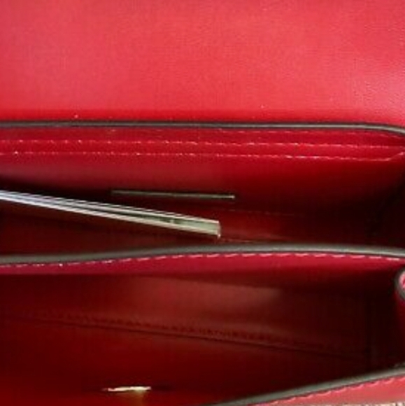 NWT MK Leather Crossbody Red Chili Gold Adjustable Strap Bag Michael Kors - Picture 7 of 16